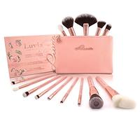 Luvia - Juego de brochas de maquillaje, incluye estuche de maquillaje - oro rosa vintage, 14 pinceles de maquillaje profesionales, color nude/oro rosa, idea de regalo, cosmética vegana