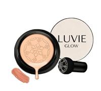 Luvie Glow Foundation Cushion, Mushroom Head Air Cushion CC Cream, BB Cream Base de maquillaje facial, corrector hidratante que ilumina el tono de piel uniforme y duradero para (Brunet brown)