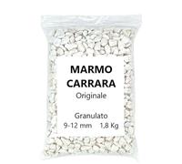 Luvit & Lumoè GRAVA BLANCA para Jardín | MÁRMOL DE CARRARA | 1,8 kg | Piedras decorativas plantas en maceta | Piedras bonsái | Guijarros para acuario | Macizos de flores de rocas | Decoraciones hogar