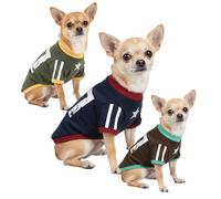 LUVMOJO Paquete de 3 suéteres para perros pequeños, sudadera suave para perros machos y hembras, pijamas elásticos y camiseta deportiva para cachorros machos y hembras, disfraz de otoño para gato