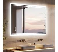 LUVODI Espejo Baño con Luz Led: 60x80 cm Espejos Pared Antivaho Moderno Rectangular Inteligente con 3 Colores de Luz Retroiluminado Regulable, IP56, CRI>97,CE,Vertical Horizontalmente, con Enchufe
