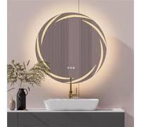 LUVODI Espejo Baño Luz Led Redondo 80 cm Espejos para Casa Pared Antivaho Espelho Banho Inteligente con Luz Retroiluminado Ajustable Smart Bathroom Mirror Decorativo para Maquillaje Lavavo Hotel (Sol)