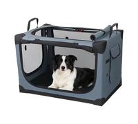 Luvore Jaula portátil para perros de 75 x 54 x 50 cm, transportador de perros para automóviles con ventanas transpirables, transportador plegable para mascotas tanto para uso en interiores como
