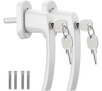Luvore Tiradores de ventana con cerradura, 2 unidades de seguridad para ventanas infantiles, de aluminio en longitud de pasador de 35 mm, con cerradura con 4 llaves para puerta de ventana, puerta de