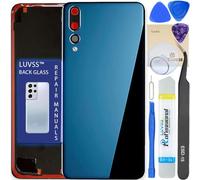 LUVSS Tapa Trasera Vidrio para Huawei P20 Pro Cubre Bateria con Lente de Cámara Reemplazo Kit de Reparación (Azul)
