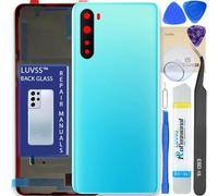 LUVSS Tapa Trasera Vidrio para OnePlus Nord Cubre Bateria con Lente de Cámara Reemplazo Kit de Reparación (Azul)