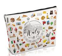 Luvsweets Italy Travel Essentials Gifts - Bolsas de maquillaje de regalo de recuerdos de Italia, bolsas de cosméticos con cremallera, regalo temático de Italia para viajeros, mujeres y amigas, Italia,
