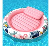 LUVTOY Flotador Hinchable Extra Grande con Cojín y Portavasos, Colchoneta Piscina para Adultos y Niños, Colchoneta Playa Multifunción, Juegos Piscina para Fiestas en el Lago