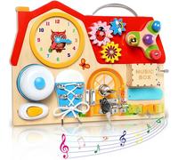 LUVTOY Wooden Busy Board, Sensoriales Montessori Tablero Busy Board para Niños 2 3 4 5 6 Años, Juguetes Educativos Motricidad Fina, Juguetes Regalos para Niños y Niñas Cumpleaños