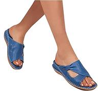 LUWAY Chanclas ortopédicas para Mujer, Soporte de Arco, Sandalias cómodas para Caminar, Fascitis Plantar, pies Planos, talón, Dolor, corrección de juanetes,Azul,US6/EU37