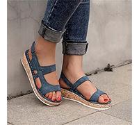 LUWAY Orthopedic Sandals For Women, Bunion Corrector Sandals For Women, Summer Women Slippers Cross Strap Open Toe Sandals, Casual Soft Big Toe Foot Correction Sandal,Azul,US9/EU41