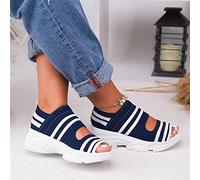 LUWAY Sandalia Cuña Mujer Sandalias Plataforma Sandalias Plataforma Mujer Comodas Chanclas Cómodo y Transpirable Elegantes Senderismo Calzado Original Vacaciones Sandalias,Azul,US7/EU38