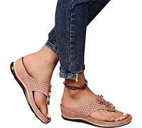 LUWAY Sandalias ortopédicas con Correa para Caminar para Mujer Soporte para el Arco Chanclas cómodas Fascitis Plantar Pies Planos Talón Dolor Juanete Corrección Calzado,Rosado,US7.5/EU39