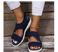 LUWAY Sandalias para Mujer, Zapatillas de Verano para Correr, Zapatillas Planas, cómodas, Ligeras, para Correr, para Caminar, Trotar, Ligeras, Antideslizantes, Informales,Azul,US7.5/EU39