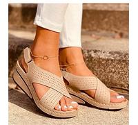 LUWAY Zapatillas de cuña de Verano Zapatillas de Plataforma de tacón Alto para Mujer Zapatos de Exterior para Mujer Sandalias de cuña de Zueco básico Sandalias con Chanclas,Blanco,US7/EU38