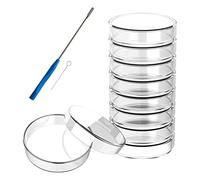 Luwecf 10 Piezas Placas Petri Vidrio con Tapa Platos de Cultivo Placas para Inoculación Borosilicato Termorresistente Adecuado para Proyectos de Ciencias Edu, 90 mm