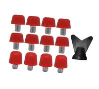 Luwecf 12 Piezas Tacos para Zapatos de Fútbol Recambio de Botines Clavos de Nylon con Llave Resistente al Desgaste Adecuado para Jugadores Entrenamiento, Rojo