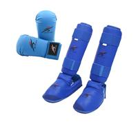 Luwecf 2 Piezas Equipo de Karate Set de Guantes Espinilleras Protección Material EVA Diseño Ergonómico Apto para Muay Thai Principiantes Hogar, m