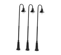 Luwecf 3 Piezas Farol de Ferrocarril Lámpara Miniatura Poste Calle Modelo Paisaje Decorativo Material PP Metal Resistente Adecuado para Coleccionistas Dioram, 7.6 X 1.2 Cm