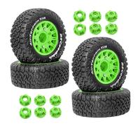 Luwecf 4 Piezas Neumáticos para Coche RC Ruedas para Todoterreno Componentes de Modelismo Neumáticos de Juguete con Diseño Robusto Adecuado para Escalada en, Verde