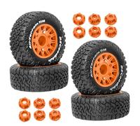 Luwecf 4 Piezas Neumáticos para Coche RC Ruedas para Todoterreno Componentes de Modelismo Neumáticos de Juguete con Diseño Robusto Adecuado para Escalada en, Naranja