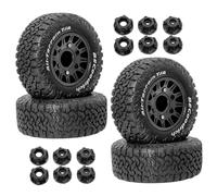 Luwecf 4 Piezas Neumáticos para Coche RC Ruedas para Todoterreno Componentes de Modelismo Neumáticos de Juguete con Diseño Robusto Adecuado para Escalada en, Negro