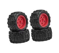 Luwecf 4 Piezas Neumáticos RC para Coche Juguete Teledirigido Llantas Ruedas Recambio Accesorios Montaje Preciso Material Caucho Duro Adecuados para Modelos, Rojo