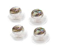 Luwecf 4 Piezas Perillas de Guitarra Universal para Potenciómetros de 18 Dientes Ajuste Cómodo Estilo Abalón Material PP Función de Control de Tono para Guit, Letra Blanca Clara