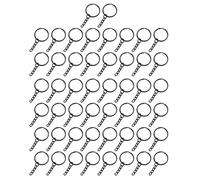 Luwecf 50 Piezas de Anillas para Llaveros Accesorios para Hacer Llaveros con Aros Y Cadena Incluida Set Conveniente para Montar Colgantes Adecuado para, Negro, Individual