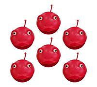 Luwecf 6 Piezas Mini Castanet Instrumento de Percusión para Niños Juguete Educativo con Diseño de Dibujos Animados Material PP Adecuado para Actividades de, Rojo
