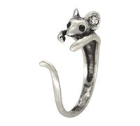 Luwecf Anillo Mice Apertura Ratón Vintage Bohemio Aleación Ajustable Función Adaptable Escenario Mujer Regalo, Plata
