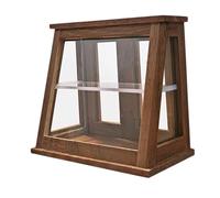 Luwecf Armario de repostería para casa de muñecas, muebles en miniatura 1:12, gabinete de comida, Puerta Trasera de Nogal