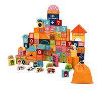 Luwecf Bloques Construcción, Color, Bolsa, 25cm | sarrollo , Juego arquitectónico, Apilado durante el juego, Para hogares res