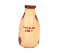Luwecf Botella de Juguete de Madera para Juego de Cocina Infantil Accesorio Educativo Promueve La Interacción Social Y Habilidades Motoras Adecuado para Niño, Leche con Chocolate