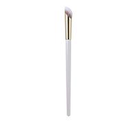 Luwecf Brocha Correctora de Maquillaje con Mango de Madera Tubo de Aluminio Cerdas Sintéticas Resistentes Especial para Base y Contorno Adecuada, blanco