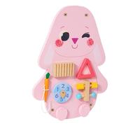 Luwecf Busy Board Juguete Tablero de Actividad Educativo Rompecabezas Animal Decoración Infantil de Madera con Instalación Fácil Adecuado para Pas, Conejo