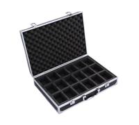 Luwecf Caja almacenamiento para maleta relojes, resistente, portátil, a prueba golpes e impermeable, con espuma rígida para hombres y mujeres, Negro, 18 Ranuras