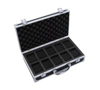 Luwecf Caja almacenamiento para maleta relojes, resistente, portátil, a prueba golpes e impermeable, con espuma rígida para hombres y mujeres, Negro, 10 Ranuras