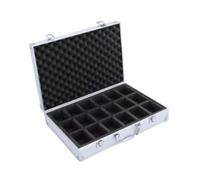 Luwecf Caja almacenamiento para maleta relojes, resistente, portátil, a prueba golpes e impermeable, con espuma rígida para hombres y mujeres, Plata, 18 Ranuras