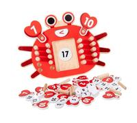 Luwecf Calculadora de Cangrejo de Madera, Juego de Suma Y Resta de Matemáticas Elementales para Niños