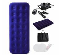 Luwecf Colchón Inflable Portátil Camping, Plástico, exterior, camping, plegable, almohada, bolsa, kit reparación con pegamento, para Acampar, uso , Cama individual con bomba de doble uso , 191*73*22cm