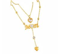 Luwecf Collar con Colgante de Letras Collar Gargantilla Dije en Forma de Corazón con Circonias Que Capturan la Luz y Diseño Apilado Adecuado para Regalo con Sentimiento Cenas, Doble Capa Con Borla