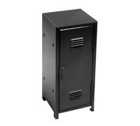 Luwecf Contenedor de Almacenamiento para Niñas Taquilla Metálica Caja con Llaves Armario Cerrado Compacto Ranuras de Ventilación Diseño Reconocible Adecuado, Negro