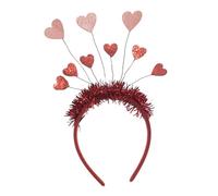Luwecf Diadema Corazón con Aros Amor Disfraz de Carnaval Accesorio de Pelo con Lentejuelas Banda para Cosplay Fiestas Material Suave Adecuada para Regalo Bod, Rosa, unico