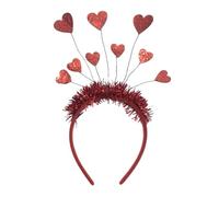 Luwecf Diadema Corazón con Aros Amor Disfraz de Carnaval Accesorio de Pelo con Lentejuelas Banda para Cosplay Fiestas Material Suave Adecuada para Regalo Bod, Rojo, unico