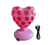 Luwecf Esfera de Fiesta Giratoria, Iluminación Multicolor USB, corazón de amor rosa