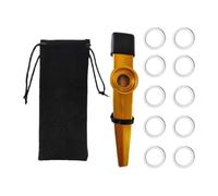 Luwecf Flauta Kazoo de Aleación de Aluminio con Diafragmas Incluidos Instrumento Musical para Fomentar La Creatividad Infantil Adecuado para Regalos Y Apren, Oro