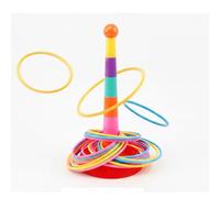 Luwecf Juego Lanzar Anillos Plásticos 4-6 Años, Juguete Habilidad y Coordinación Ojo-Mano, Juegos para niños, Solo un Poste