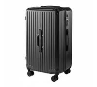 Luwecf Maleta con Ruedas Maleta Trolley Equipaje de Viaje Carcasa Rígida Ruedas Giratorias Silenciosas y Cierre con Soporte para Teléfono y Portavasos, Negro, 26 Pulgadas