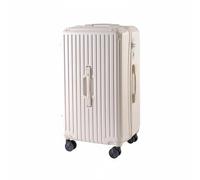 Luwecf Maleta con Ruedas Maleta Trolley Equipaje de Viaje Carcasa Rígida Ruedas Giratorias Silenciosas y Cierre con Soporte para Teléfono y Portavasos, Blanco, 30 Pulgadas